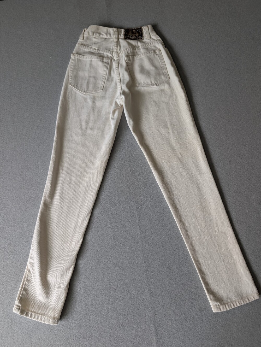 Vintage 90s Express No. 4 Jeans Cream White Slim Mom Jeans Sz 1/2 High Rise USA image 3
